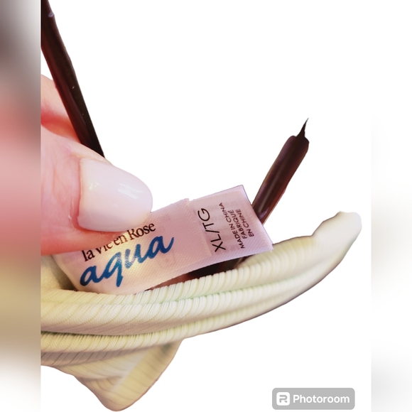 NWOT La Vie en Rose Aqua RIB Bandeau Bikini Top - Picture 6 of 7